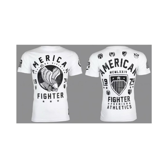 AMERICAN FIGHTER Fort Hays White Athletic Fit Mens Crewneck T-shirt S-3XL NWT - Picture 1 of 10